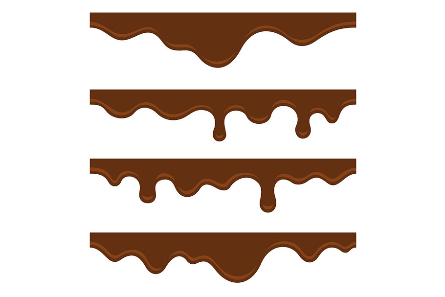 Melted Chocolate Seamless Borders