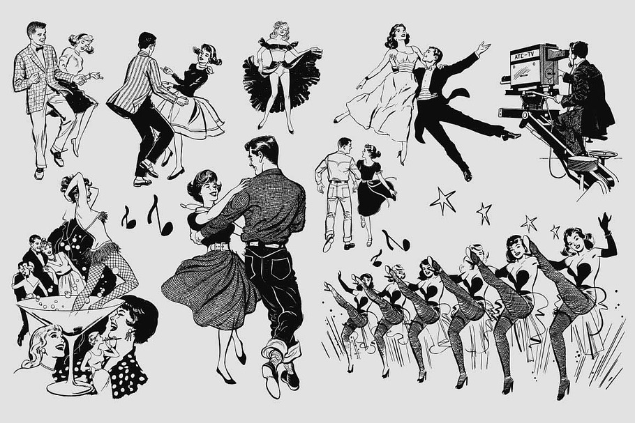 '50s Dancers in Illustrations - product preview 8