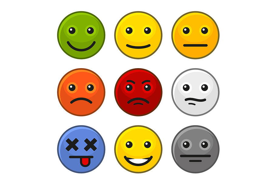 Customer Feedback Smile Icons Set