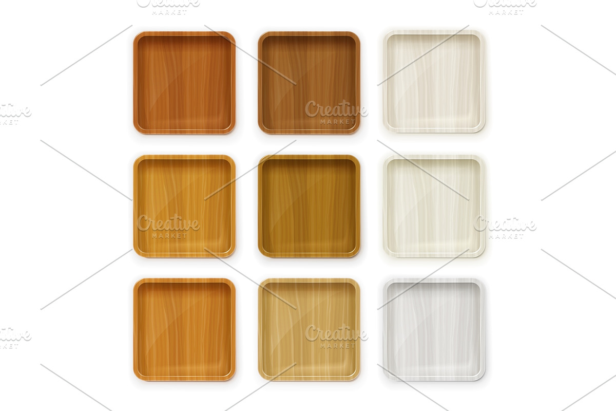 Set Wooden plate for sushi and other in Illustrations - product preview 8