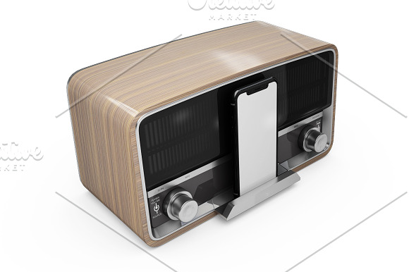 iPhone XR & Vintage Radio Mockup in Product Mockups - product preview 9