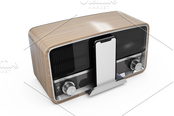 iPhone XR & Vintage Radio Mockup in Product Mockups - product preview 10