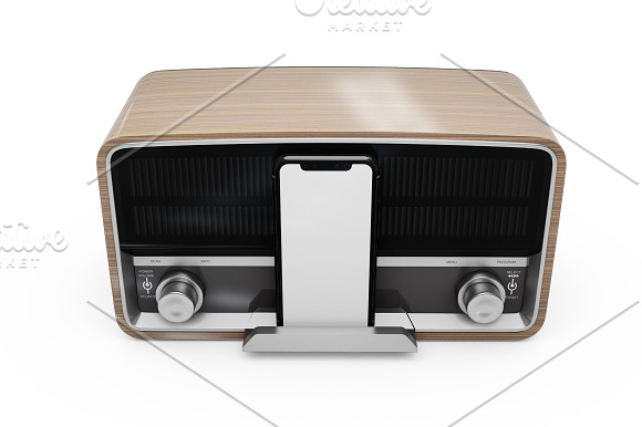 iPhone XR & Vintage Radio Mockup in Product Mockups - product preview 13