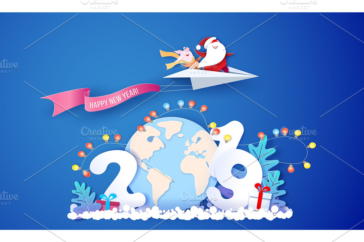 2019 New Year Sale design card with in Objects - product preview 8