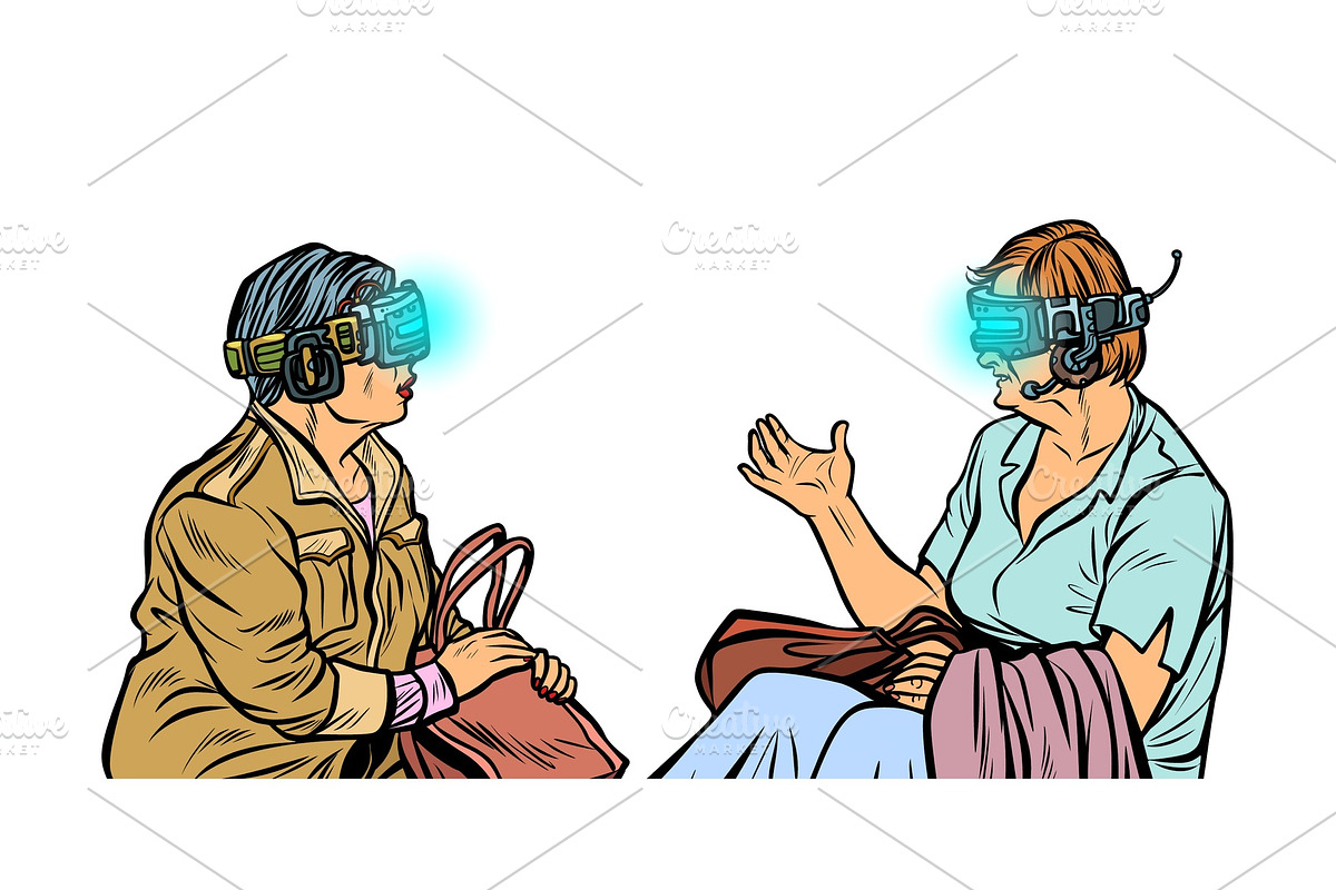 Older women in virtual reality, VR in Illustrations - product preview 8