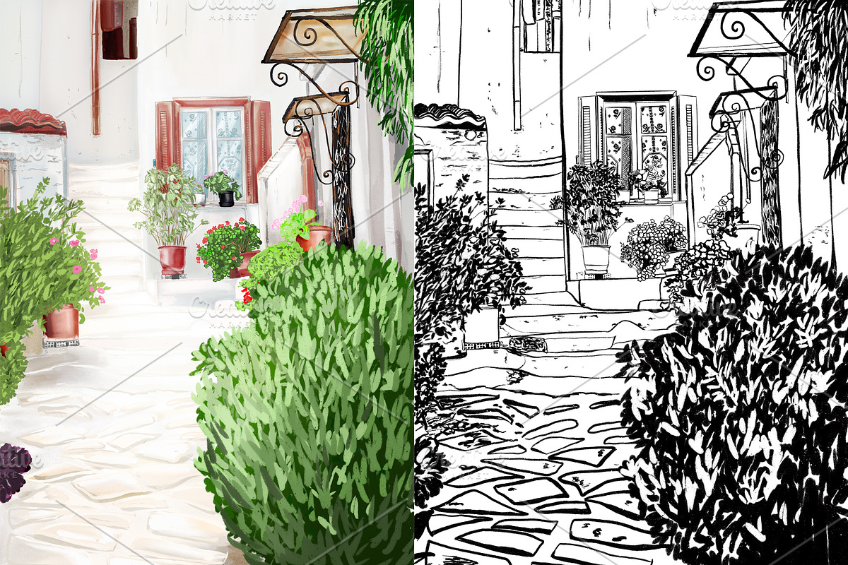 Anafiotika,Greece,Athens. in Illustrations - product preview 8