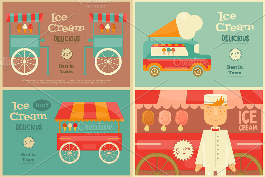 Ice Cream Poster in Illustrations - product preview 8