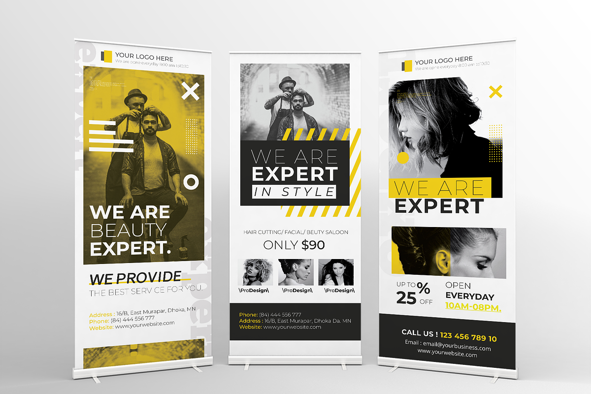 Saloon Roll Up Banner in Flyer Templates - product preview 8