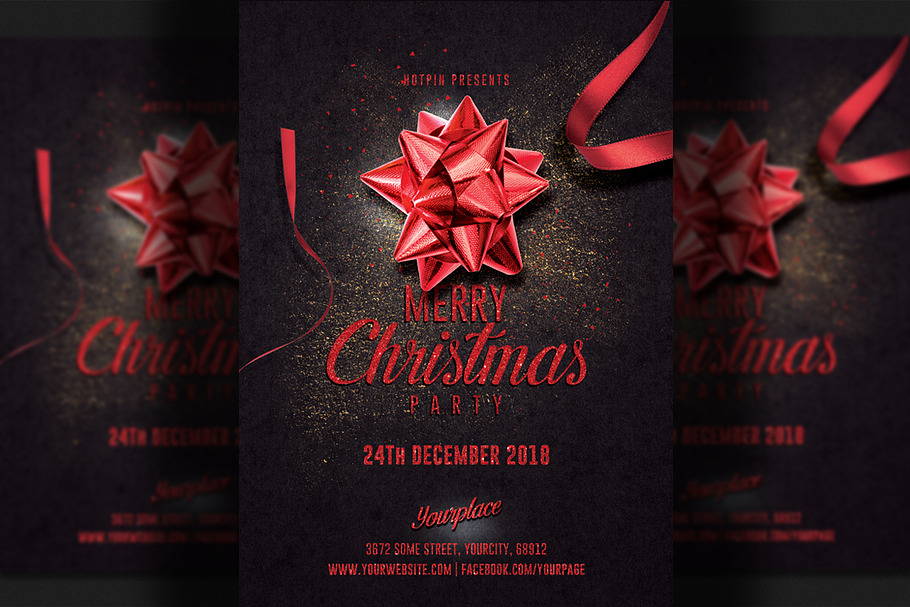 Christmas Invitation Template in Postcard Templates - product preview 8