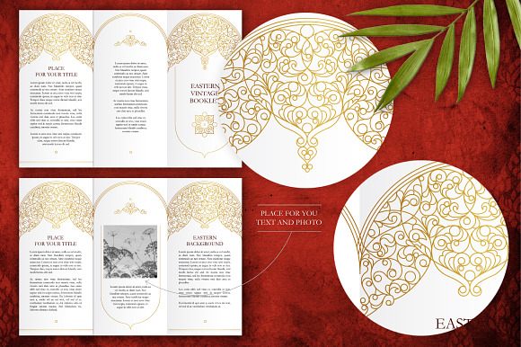 3.Gold Elements For Trifold Brochure in Illustrations - product preview 1