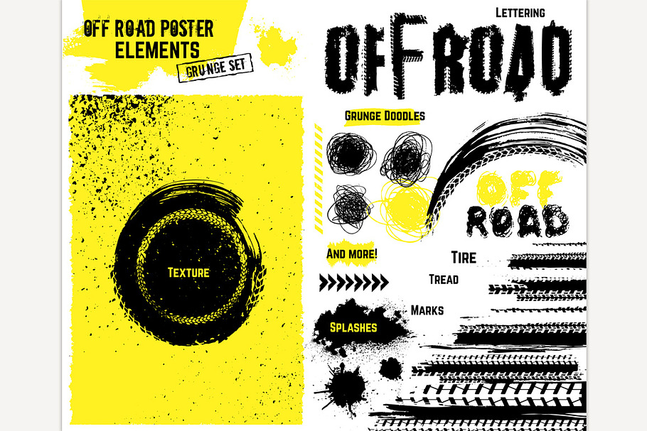Off-road poster elements in Illustrations - product preview 8