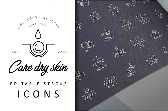 Care dry skin icons collection in Icons - product preview 2