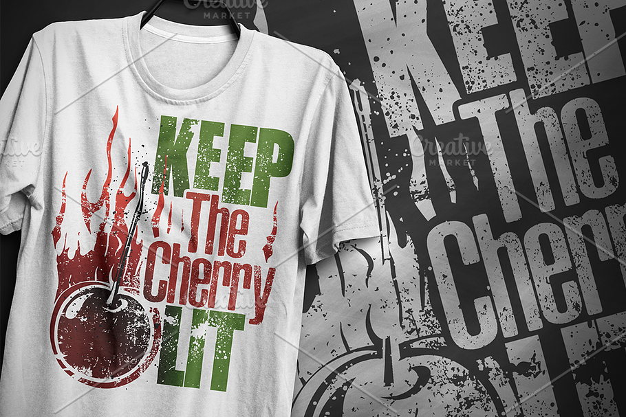 Keep the cherry lit - T-Shirt Design in Illustrations - product preview 8