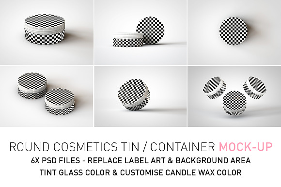 Round Cosmetic Tin Mock-Up in Product Mockups - product preview 1