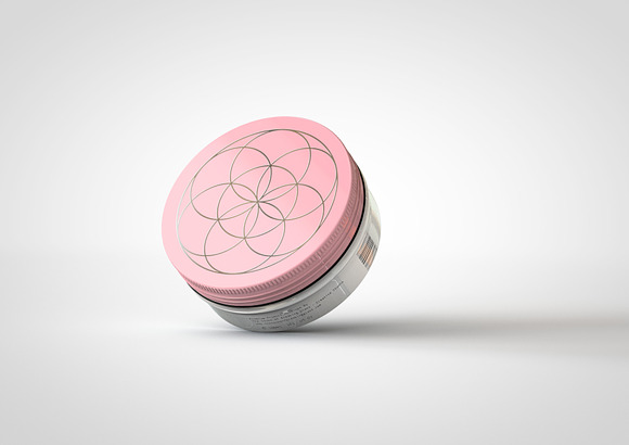 Round Cosmetic Tin Mock-Up in Product Mockups - product preview 6