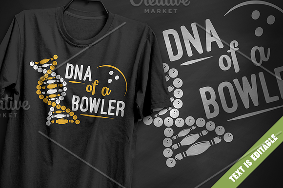 DNA of a bowler - T-Shirt Design in Illustrations - product preview 5