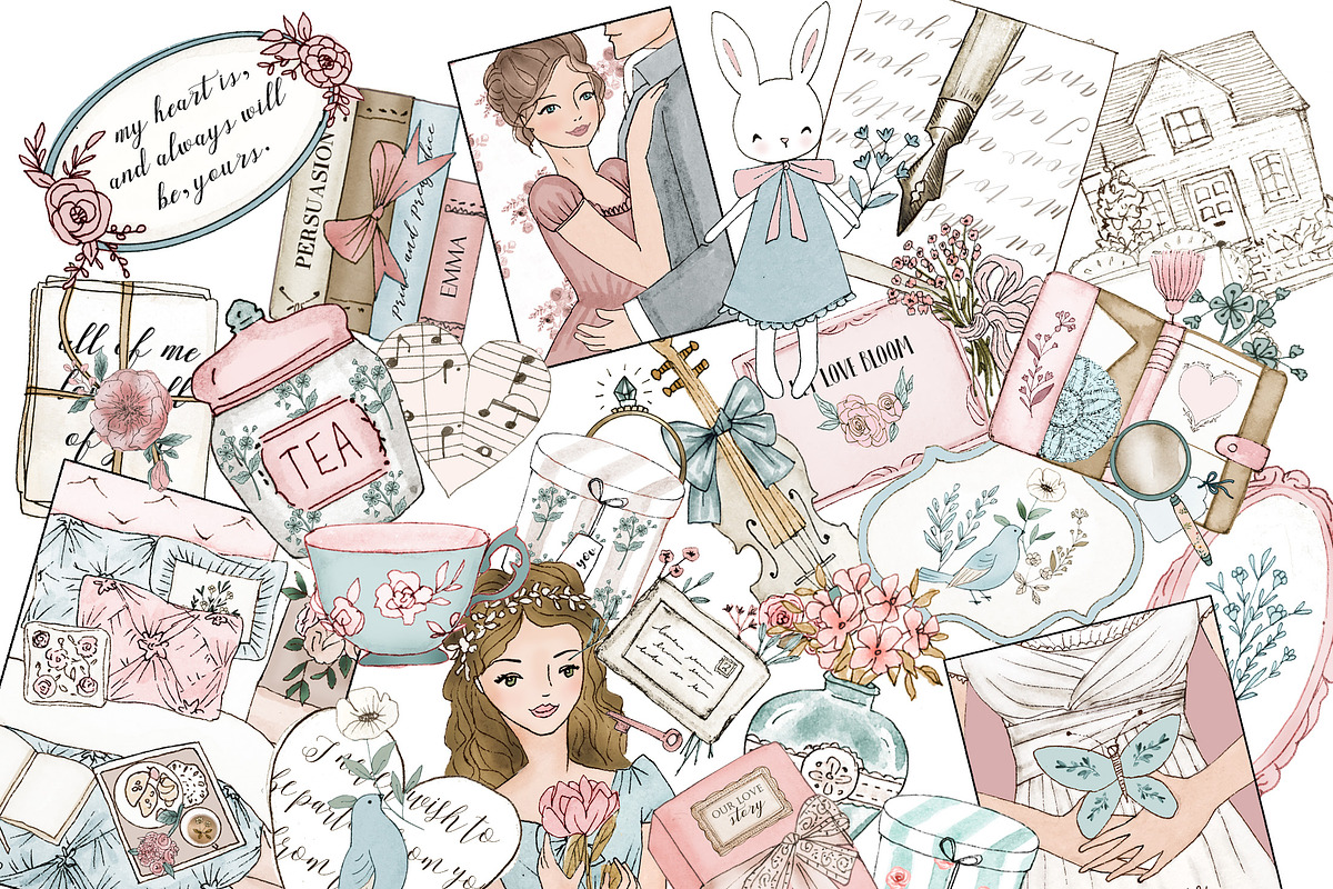 Jane Austen clipart in Illustrations - product preview 8