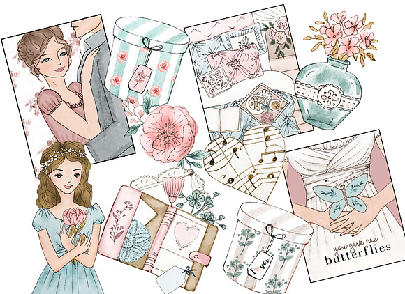 Jane Austen clipart in Illustrations - product preview 1