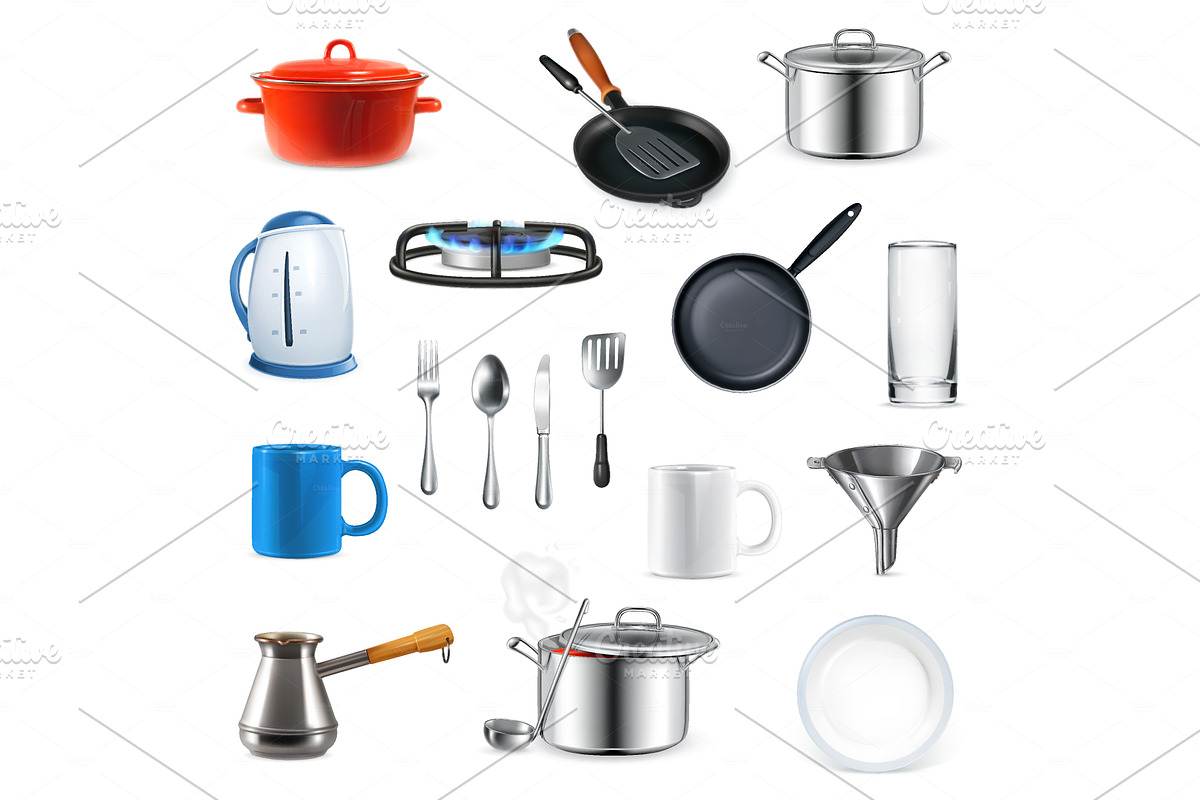 Kitchen utensils icons in Objects - product preview 8