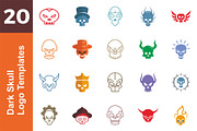 20 Logo Dark Skull Templates Bundle
