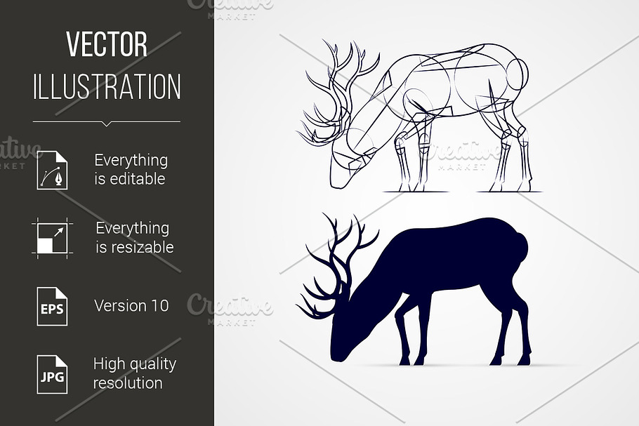 Deer Silhouette in Graphics - product preview 8