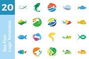 20 Logo Sea Fish Templates Bundle