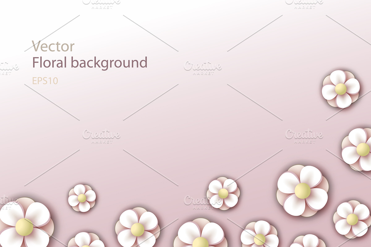 Floral background. Spring flowers in Illustrations - product preview 8