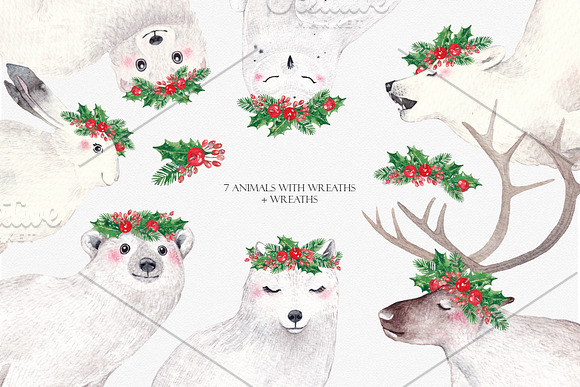 ARCTIC ANIMALS watercolor set PART 1 in Illustrations - product preview 3