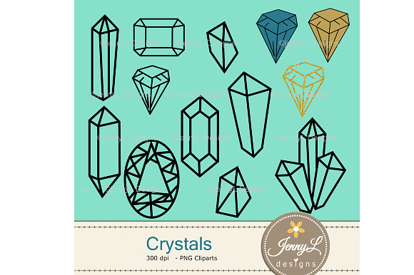 Crystals Digital Papers & Clipart in Patterns - product preview 1