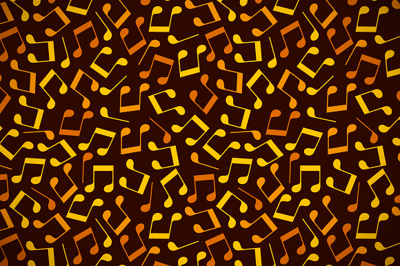 Golden musical notes patterns set in Patterns - product preview 1