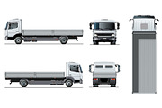 Vector flatbed truck template