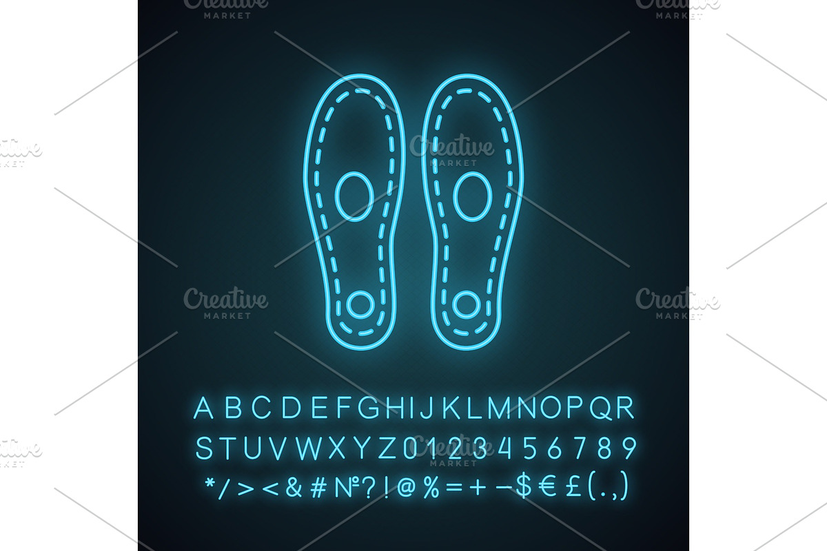 Orthopedic insoles neon light icon in Icons - product preview 8