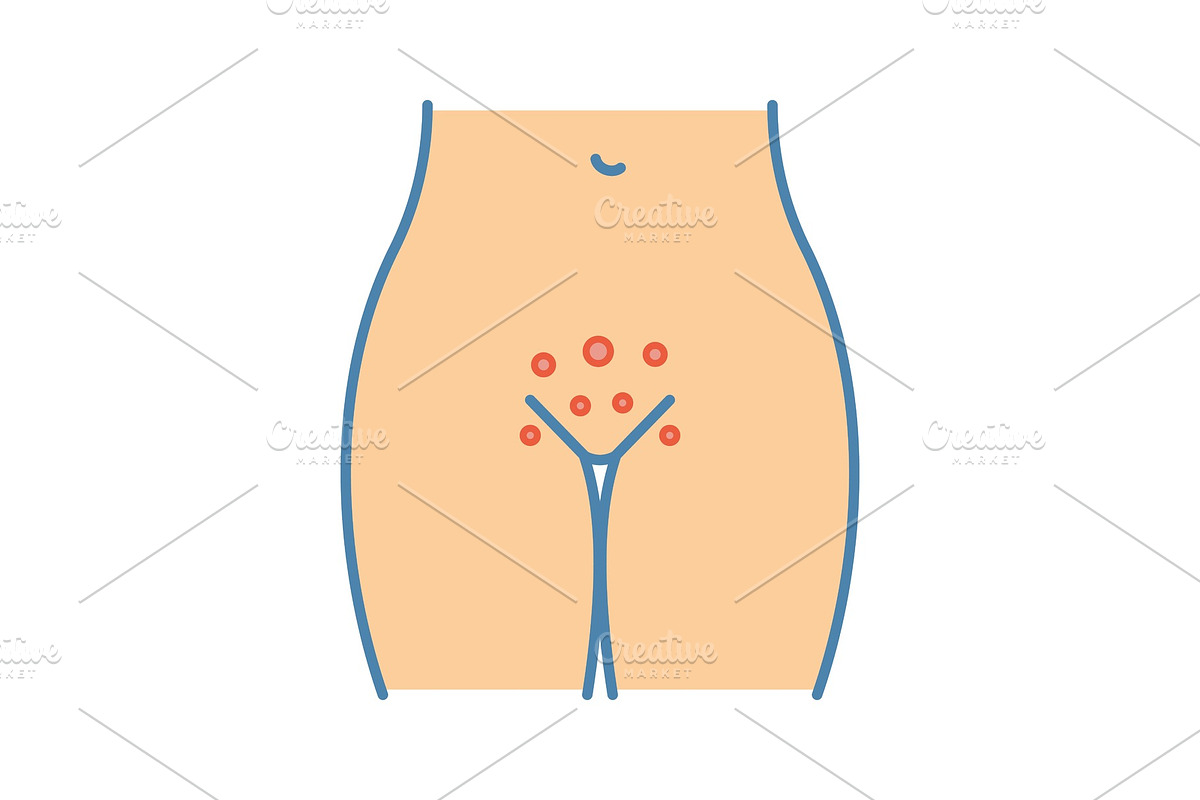Genital rash color icon in Icons - product preview 8