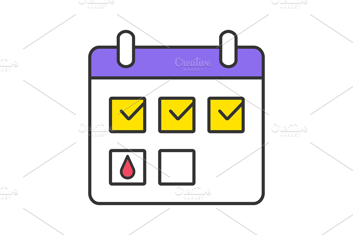 Menstrual calendar color icon in Icons - product preview 8