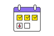 Menstrual calendar color icon