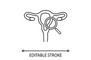Gynecological exam linear icon