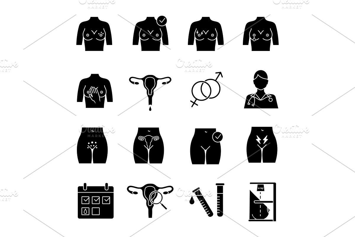 Gynecology glyph icons set in Icons - product preview 8