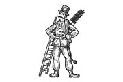 Chimney sweep man illustration
