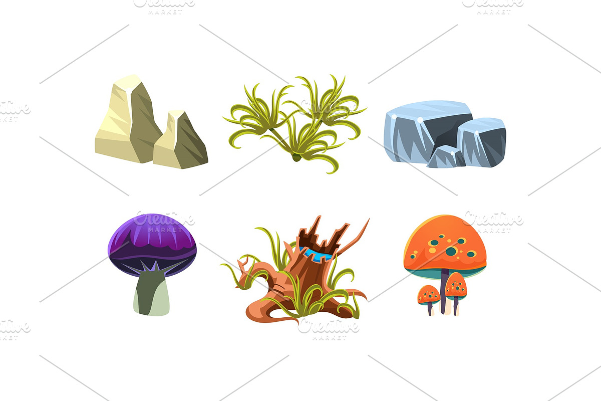 Flat vector set of cartoon in Objects - product preview 8