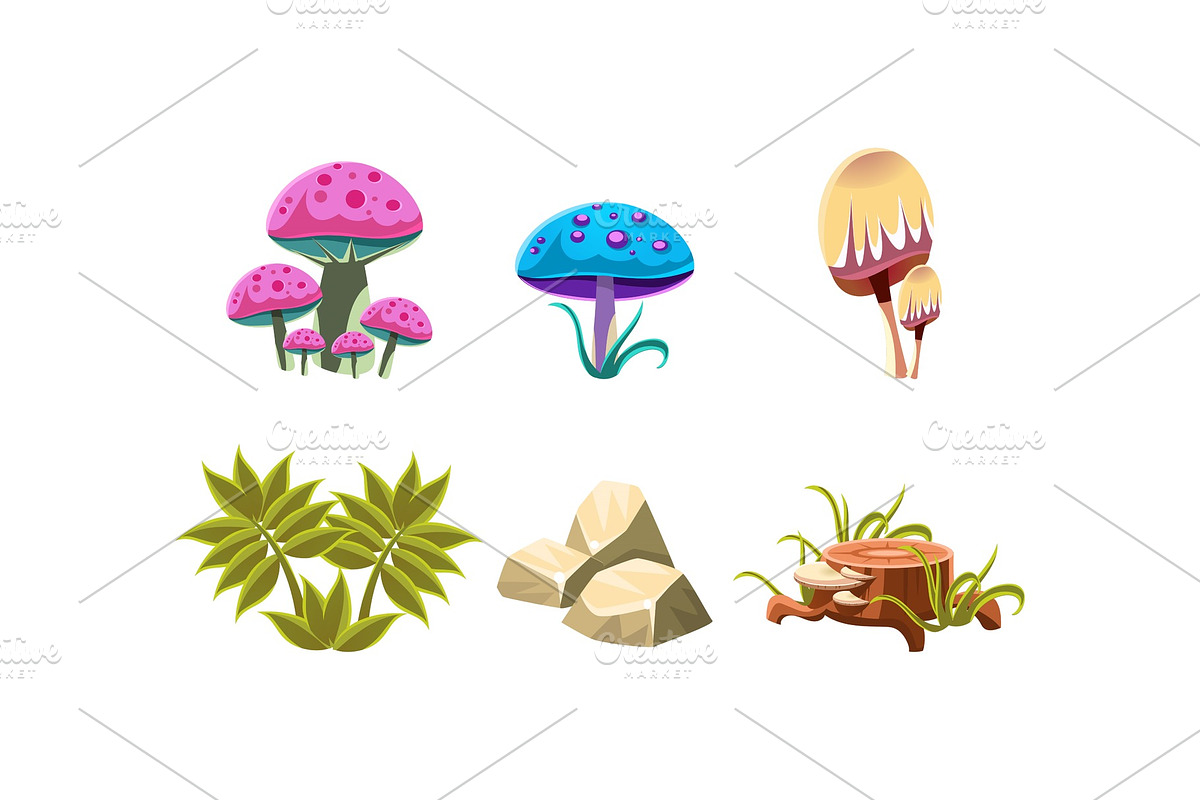 Flat vector set of natural in Objects - product preview 8