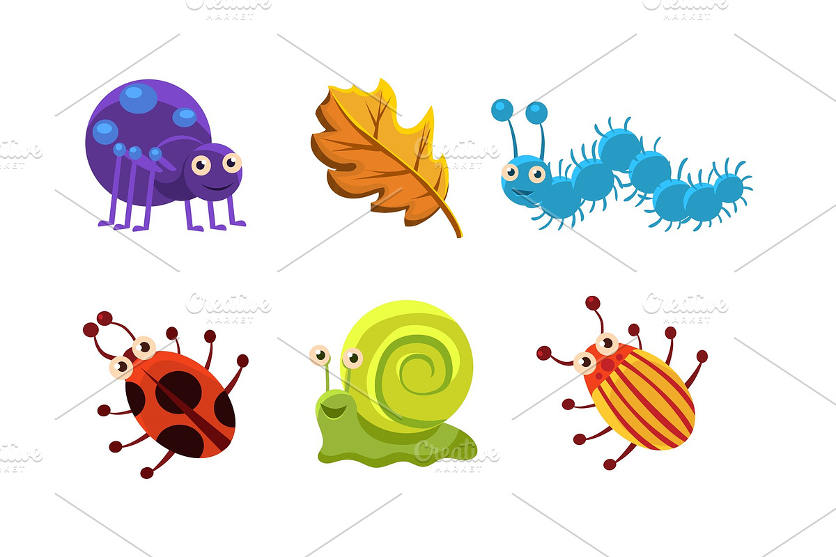 Flat vector set of insect and in Illustrations - product preview 8