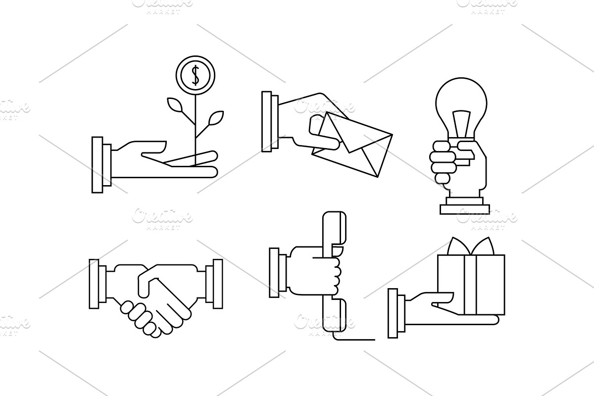 Vectoe set of simple business icons in Objects - product preview 8