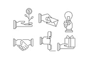 Vectoe set of simple business icons