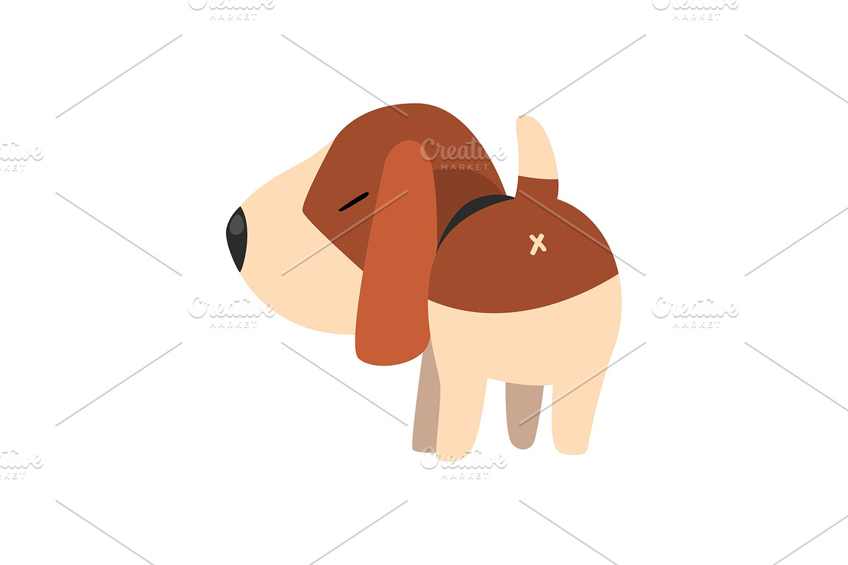 Cute beagle dog, back view, cute in Illustrations - product preview 8