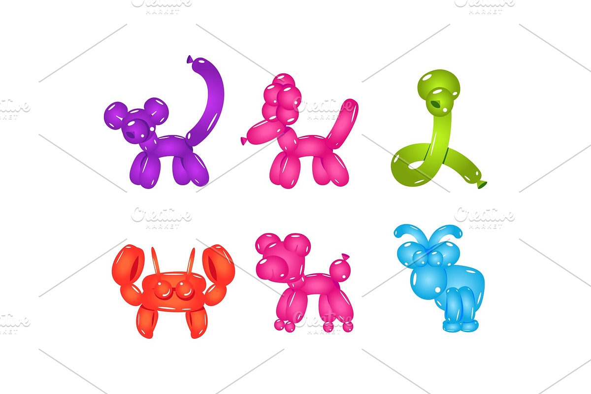 Flat vector set of colorful animal in Objects - product preview 8