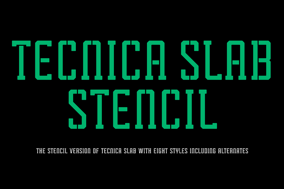 Tecnica Slab Stencil Font Family in Slab Serif Fonts - product preview 8