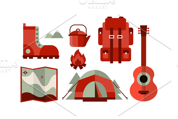 Flat vector set of icons related to
