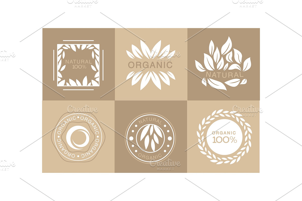 Vector set of monochrome emblems in Illustrations - product preview 8