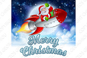 Merry Christmas Santa Claus Rocket