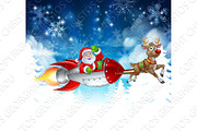 Santa Sleigh Rocket Christmas